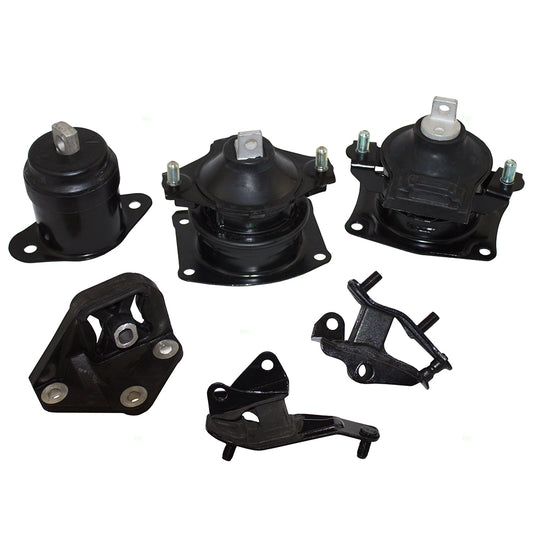 Brock Replacement 6 Piece Set of Engine & Transmission Motor Mounts Compatible with 03-07 Accord 2.4L Automatic Transmission 50870SDAA02