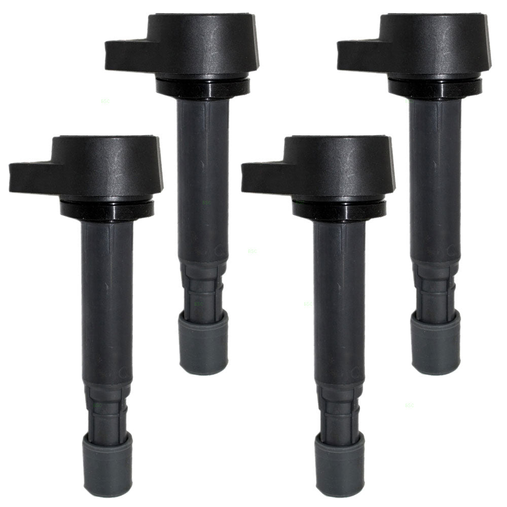 Brock Replacement 4 Piece Set of Ignition Spark Plug Coils Compatible with MDX Ridgeline Pilot Vue Civic 30520PVFA01 30520-PVJ-A01