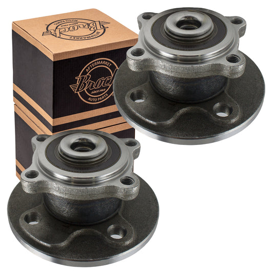 Brock Replacement Pair Set Rear Wheel Hubs with Bearing Assemblies Compatible with Cooper & Clubman R56 R55 R57 R59 R58 33416786552