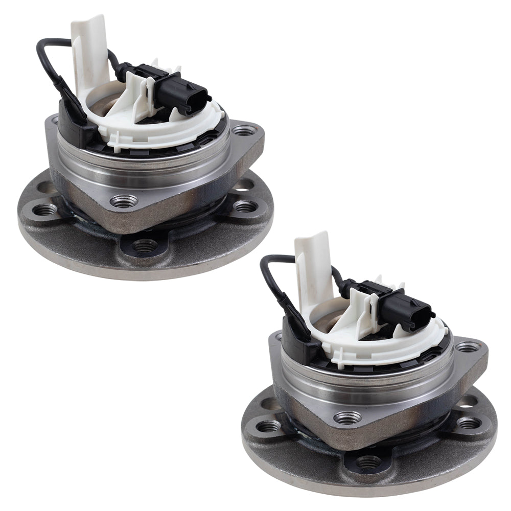 Brock Replacement Pair Front Hubs & Bearings Compatible with 2003-2011 9-3X 2010-2011 9-3X