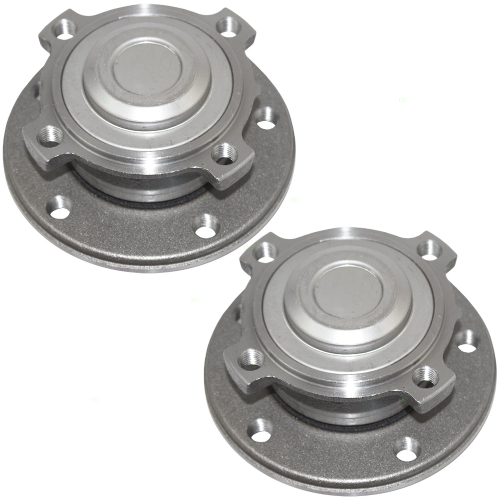 Brock Replacement Pair Set Front Wheel Hub Bearings Compatible with 2006-2013 3 Series w/ Rear-Wheel Drive 31 21 6 765 157 HA590162 513254