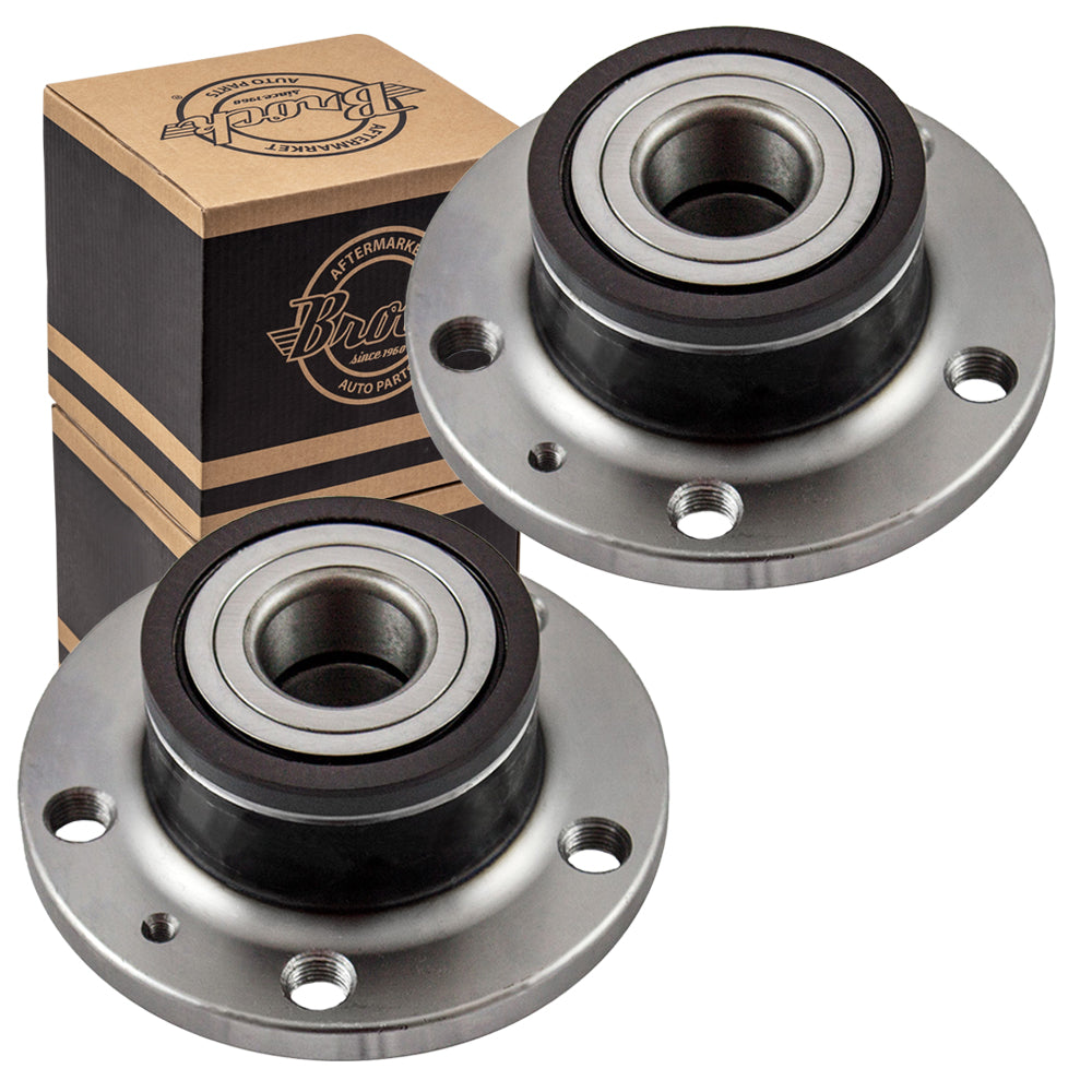 Brock Replacement Rear Driver and Passenger Side Hub Bearing Assemblies without Lugs Compatible with 3G0 598 611 A