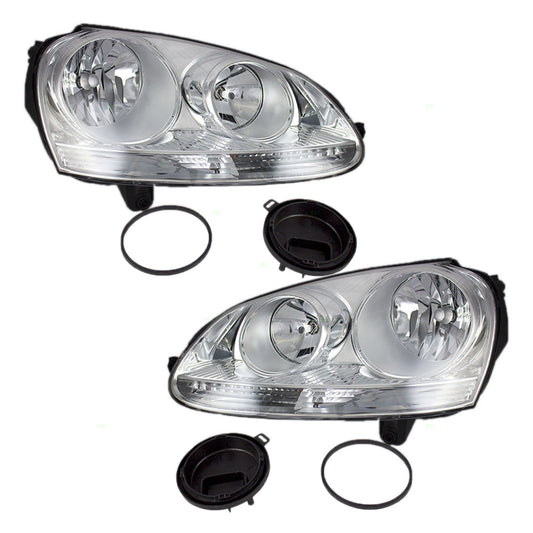 Headlight for 2005-2010 Jetta 05-10 Sedan 09 Wagon 06-09 Rabbit and GTI for 2006-2009 Rabbit for 2006-2009 GTI 1K6941005S Set VW2502127