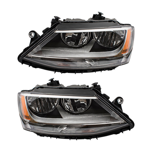 Headlight for 2011-2018 Jetta Sedan/GLI 13-16 Hybrid 5C7941005 Set VW2502146