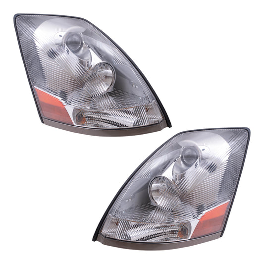 Headlight for 2004-2018 VNL w/ Chrome Bezel 2004-2018 VNM 2004-2004 VN Set