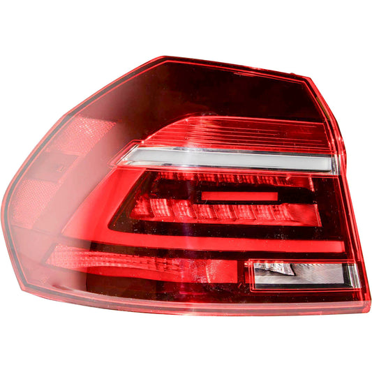 Brock 8222-0025L Driver Side Left Combination Tail Light Assembly Body Mounted Compatible with 2017-2019 Volkswagen Passat with Halogen Headlights Built From 7/4/2016