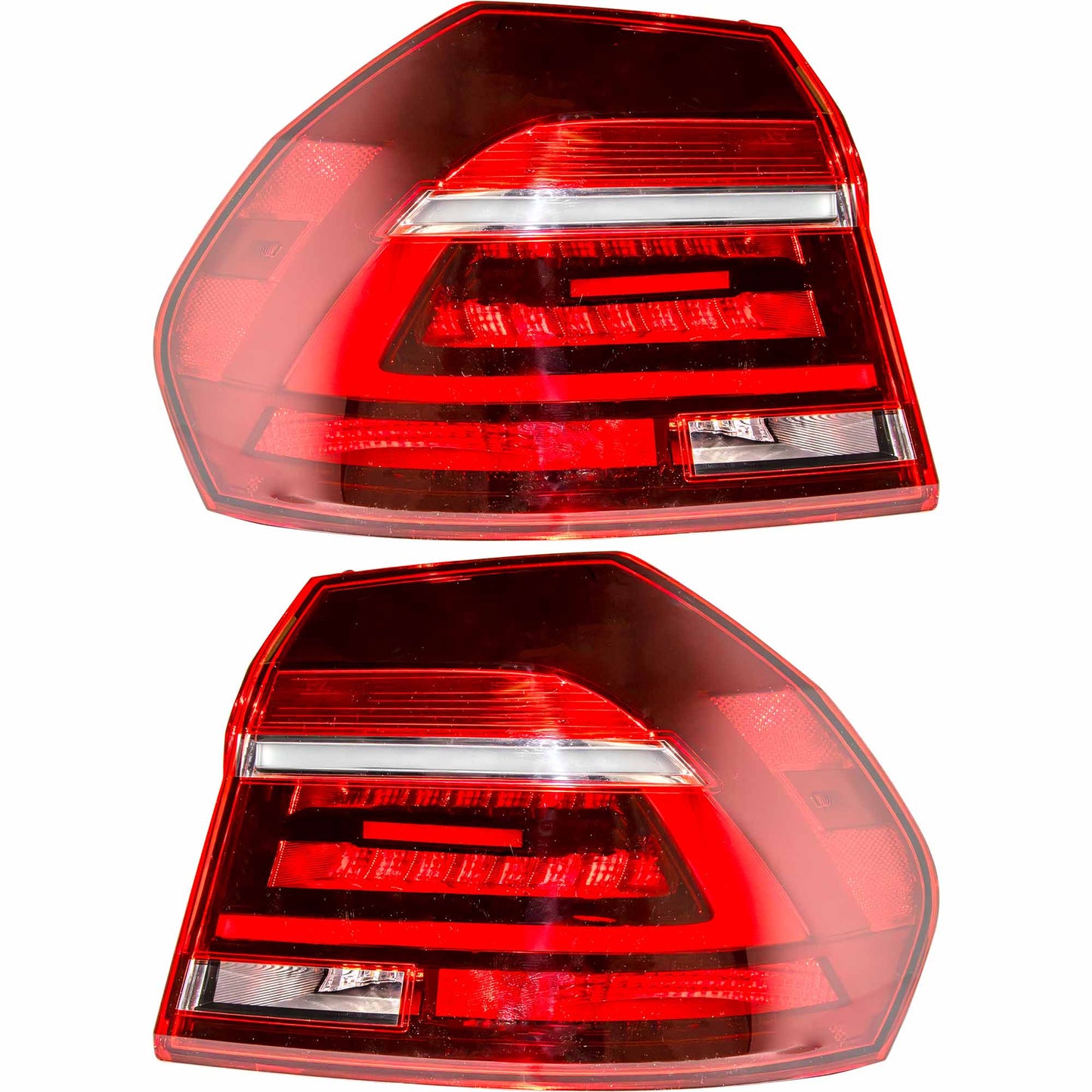 Brock 8222-0025LR Driver Left Passenger Right Combination Tail Light Assembly Body Mounted Set Compatible 2017-2019 Passat With Halogen Headlights Built From 7/4/2016