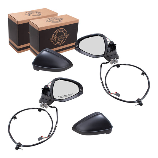 Brock Replacement Driver and Passenger Set Power Mirrors w/ Heat Signal Compatible with 17-19 A4 17-19 A4 Allroad 18-19 S4