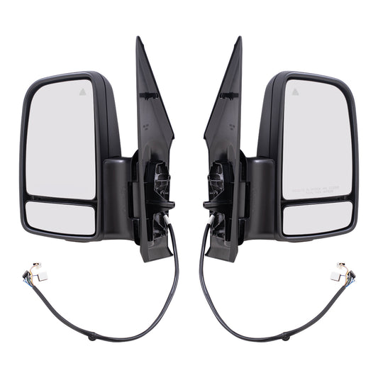 Power Mirror for 2019-2024 Sprinter 3500XD Short Arm Blind Spot Detection Turn Signal Indicator Heated for 2019 Sprinter 4500 9108107902 Set
