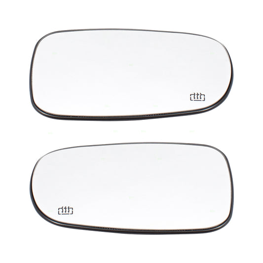 Brock Replacement Pair Set Power Side View Mirror Glass with Bases compatible with 9-3 9-5 12795603 12795612