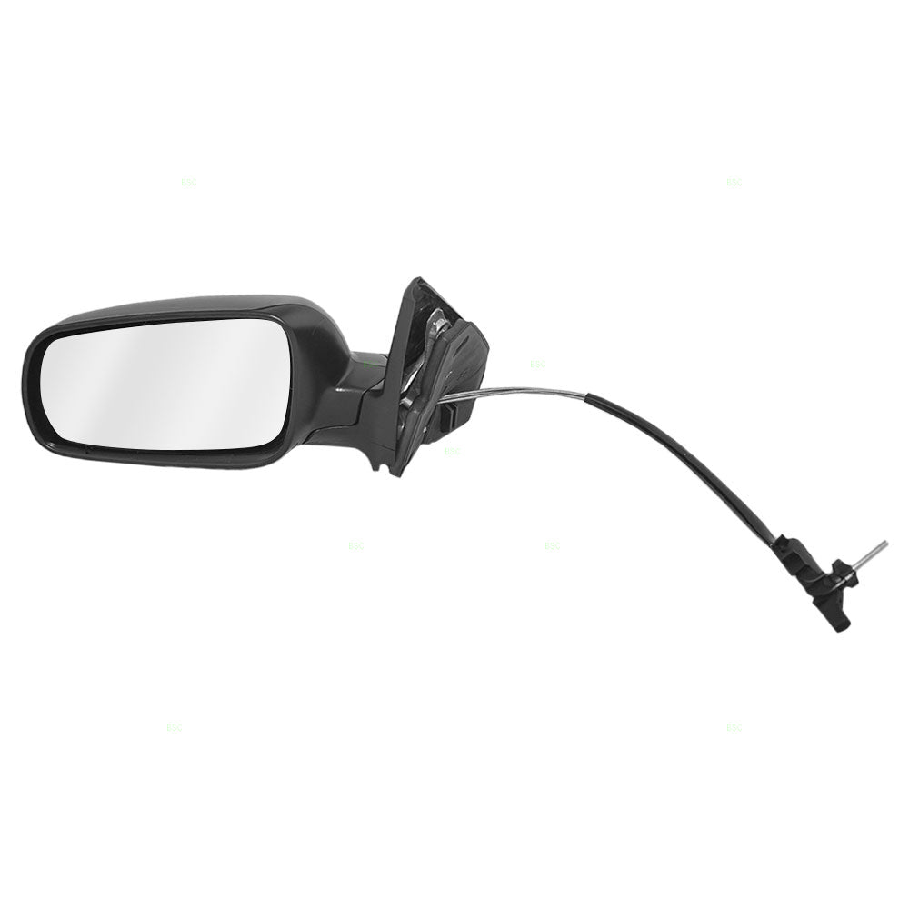 Brock Replacement Driver Side Black Euro Type Manual Remote Mirror with Clear Split Glass without Heat Compatible with 1999-2007 Golf 1999-2005 A4 1J185750701C