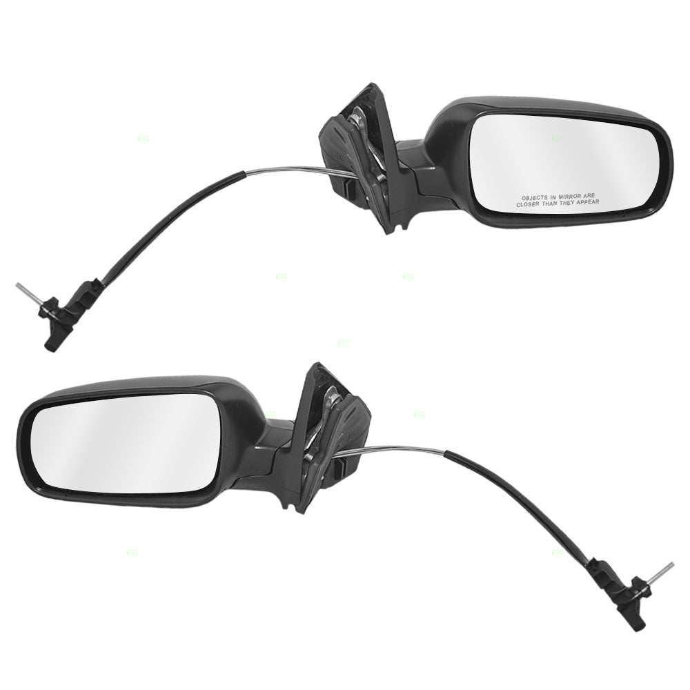 Brock Replacement Driver and Passenger Side Black Euro Type Manual Remote Mirrors with Clear Split Glass without Heat Compatible with 1999-2007 Golf 1999-2005 A4 1J185750701C 1J1857508P01C