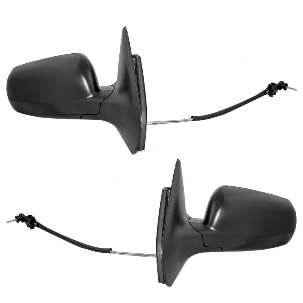 Brock Replacement Driver and Passenger Side Black Euro Type Manual Remote Mirrors with Clear Split Glass without Heat Compatible with 1999-2007 Golf 1999-2005 A4 1J185750701C 1J1857508P01C