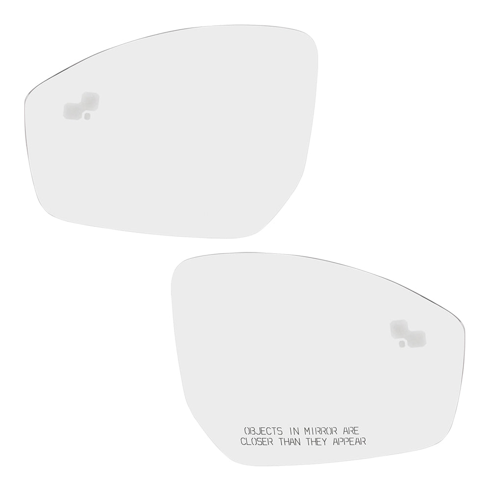 Brock Replacement Driver and Passenger Side Mirror Glass and Base w/Heat Compatible with 2017-2020 F-Pace