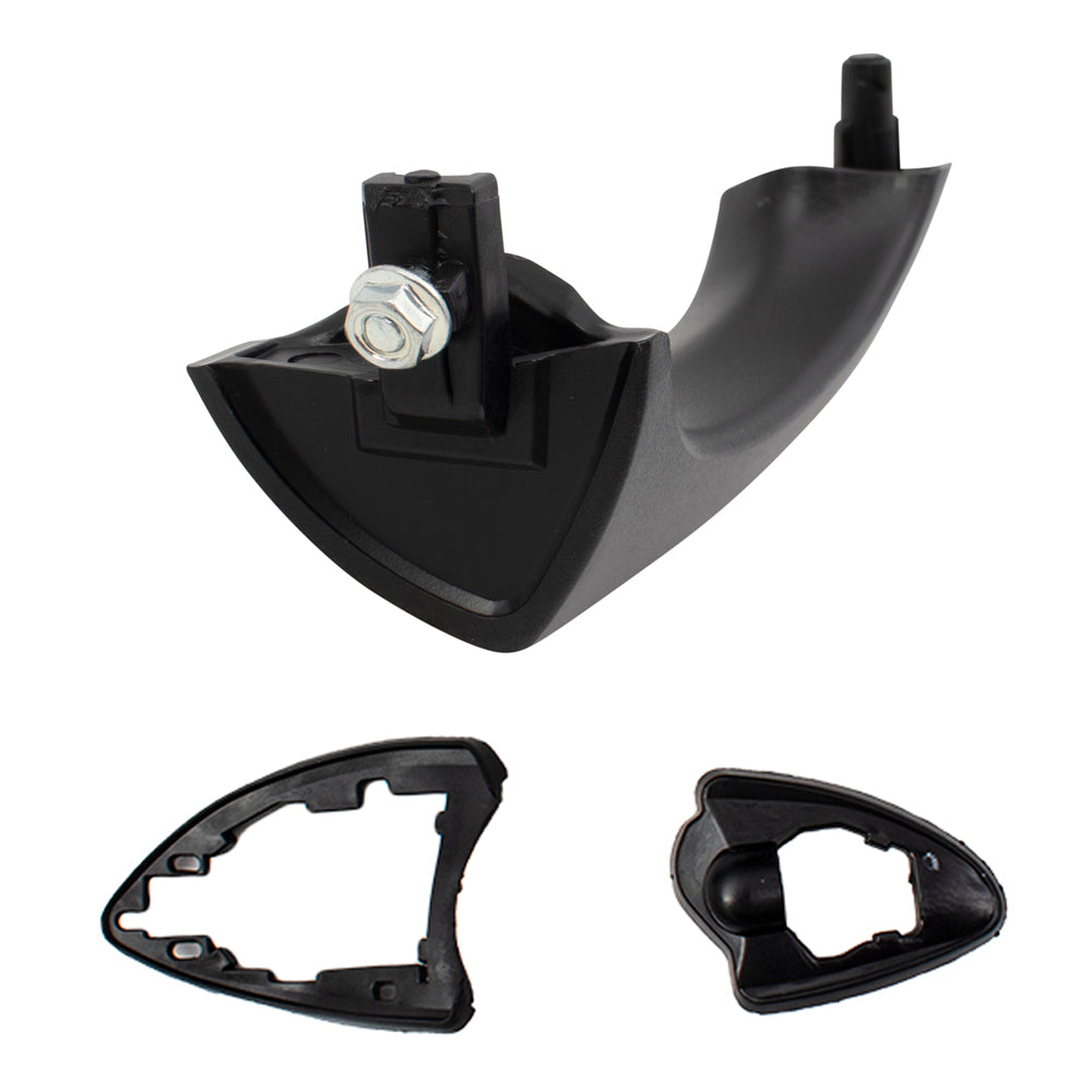 Brock Replacement Rear Driver and Passenger Side Textured Black Outside Door Handles without Keyhole Compatible with 2000-2006 X5