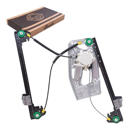 Brock Replacement Front Passengers Power Window Regulator w/ Motor 2 Pin Connector Compatible with 95-01 7 Series w/o Anti-Theft Glass