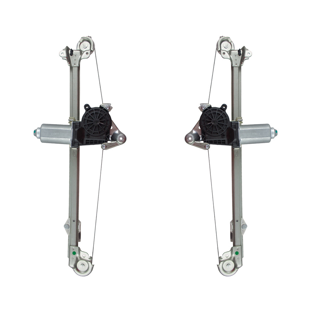 Brock Replacement Pair Set Rear Power Window Lift Regulators w/ Motors Assemblies Compatible with 1998-1999 E-Class W210 2107301346 2107301646