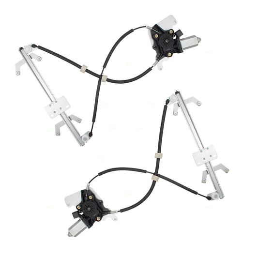 Brock Aftermarket Replacement Rear Driver Left Passenger Right Power Window Regulator With Motor Set Compatible With 2002-2018 Mercedes-Benz G-Class W463