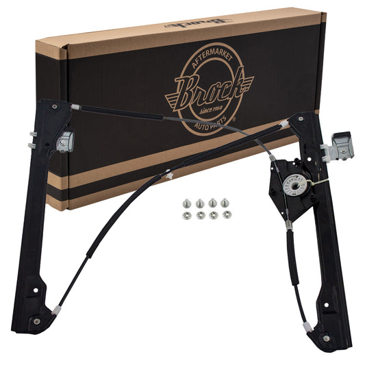 Brock Replacement Drivers Front Power Window Lift Regulator Compatible with 1998-2010 New Beetle 1C0837655C