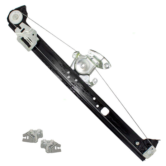 Brock Replacement Passengers Rear Power Window Lift Regulator with Set of Repair Guide Clips Compatible with 00-06 X5 5135712506 51337020659
