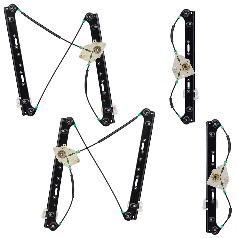 Brock Replacement 4 Pc Set Power Window Regulators Compatible with 04-10 X3