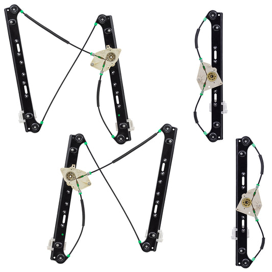 Brock Replacement 4 Pc Set Power Window Regulators Compatible with 04-10 X3