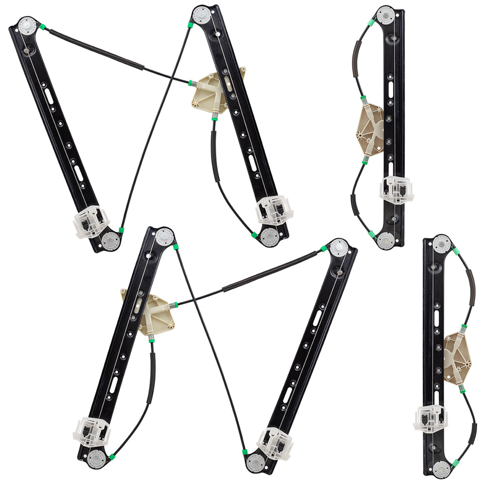 Brock Replacement 4 Pc Set Power Window Regulators Compatible with 04-10 X3