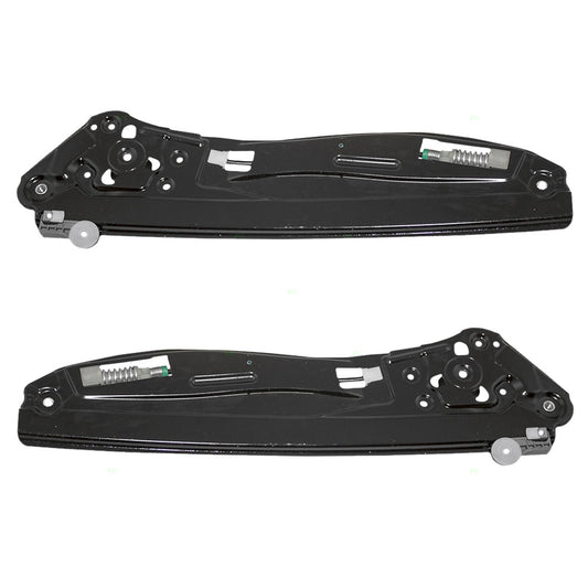 Brock Replacement Driver and Passenger Rear Power Window Lift Regulators Compatible with 2002-2008 7 Series 51357202481 51357202482