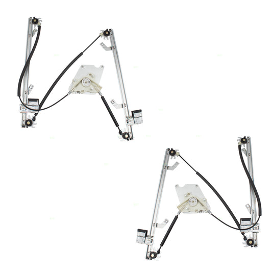 Brock Replacement Pair Set Front Power Window Lift Regulators Compatible with 4637201346 4637201446