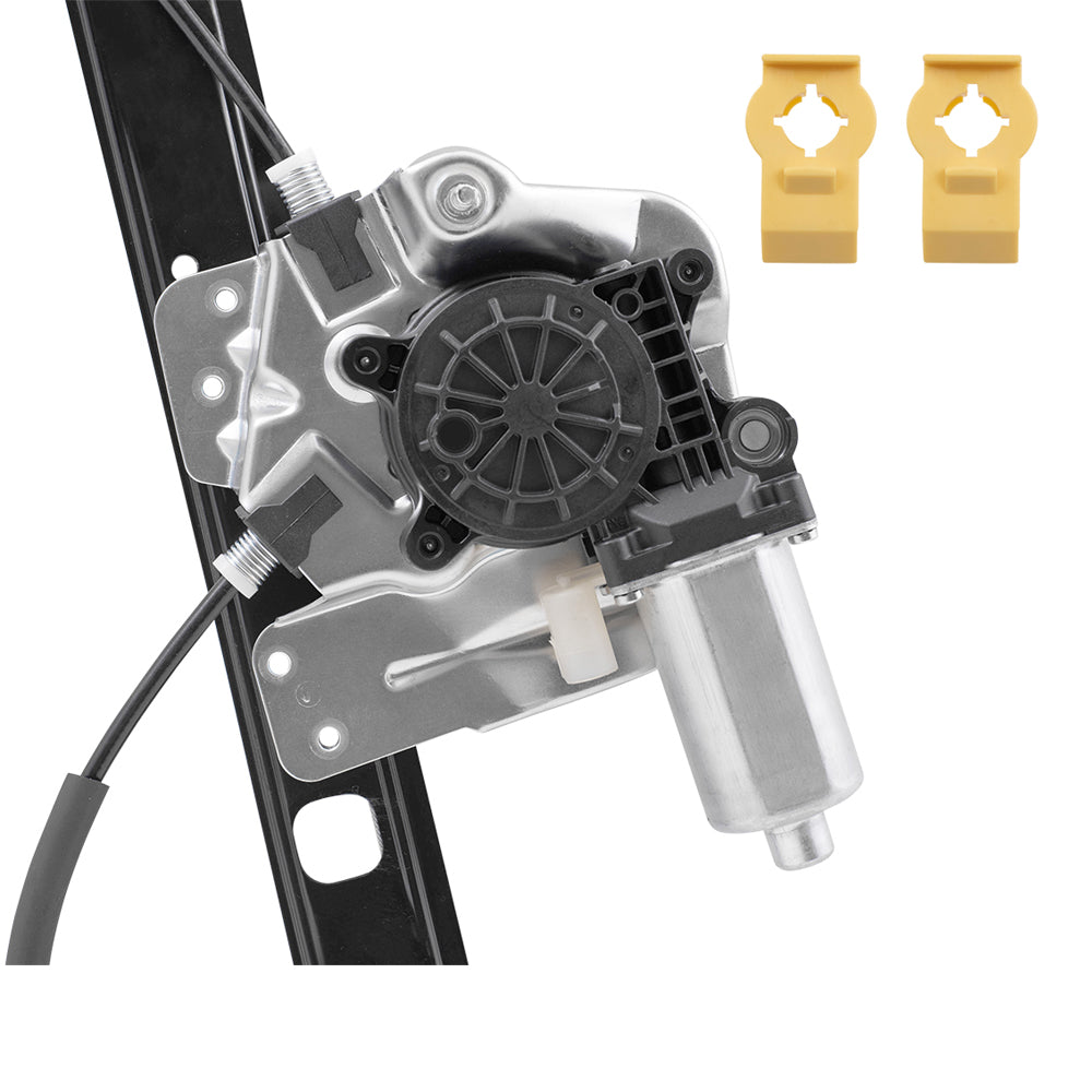 Brock Replacement Drivers Front Power Window Lift Regulator with Motor and Clips Compatible with 2000-2006 X5 51338254781 51338254911
