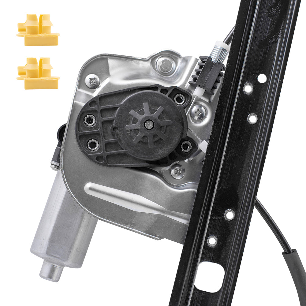 Brock Replacement Drivers Front Power Window Lift Regulator with Motor and Clips Compatible with 2000-2006 X5 51338254781 51338254911