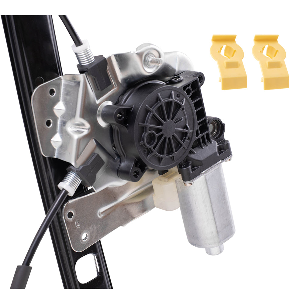 Brock Replacement Drivers Front Power Window Lift Regulator with Motor and Clips Compatible with 2000-2006 X5 51338254781 51338254911