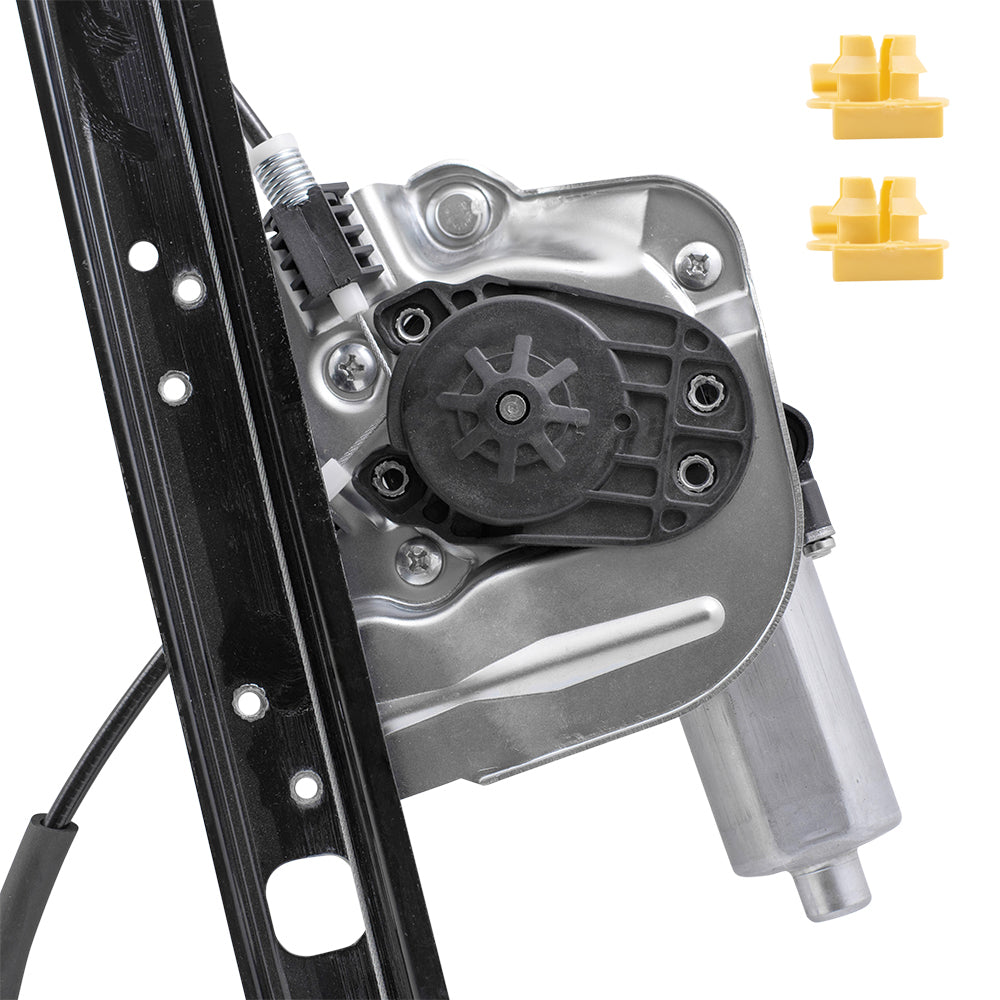 Brock Replacement Passengers Front Power Window Lift Regulator with Motor and Clips Compatible with 2000-2006 X5 51338254781 51338254912