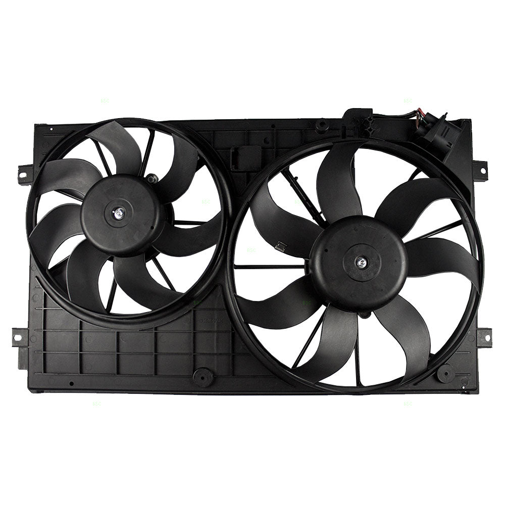 Brock Replacement Dual Cooling Fan Compatible with New Beetle Golf Jetta Rabbit Passat & Passat CC1K0 121 207 BB 9B9