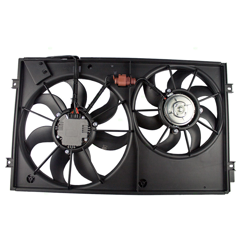 Brock Replacement Dual Cooling Fan Compatible with New Beetle Golf Jetta Rabbit Passat & Passat CC1K0 121 207 BB 9B9