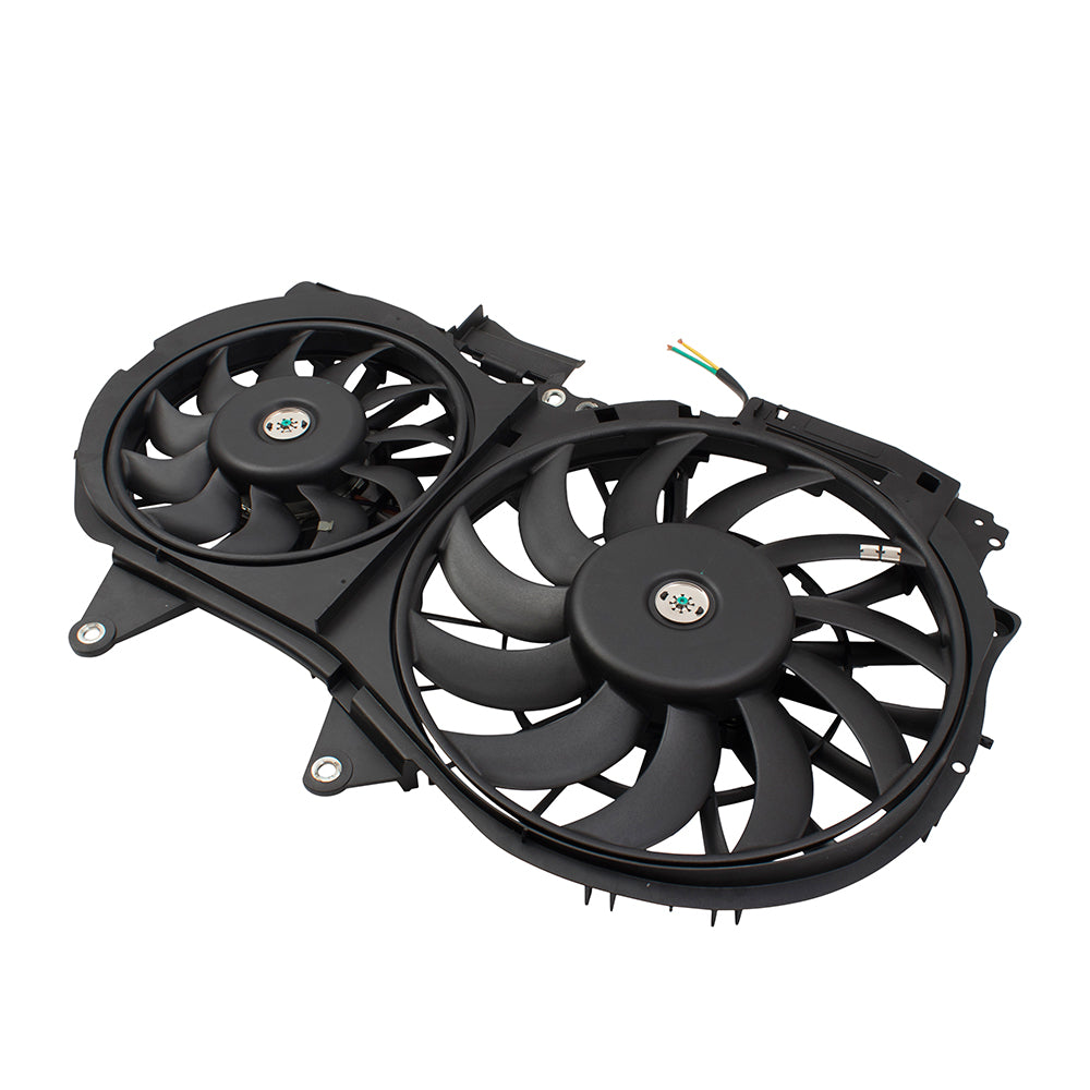 Brock Replacement Dual Cooling Fan Assembly Compatible with 2002-2009 A4 A4 Quattro A4 Cabrio 4 cylinder 8E0121207F AU3115107