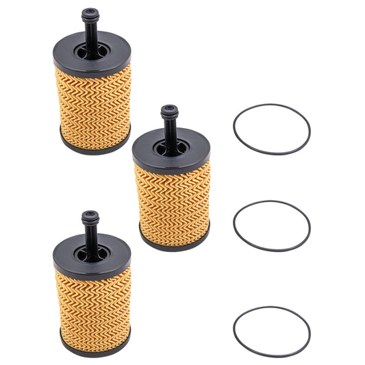Brock Aftermarket Replacement Oil Filter With O-Ring 3 Piece Set Compatible With 2010-2015 Ferrari 458 F142