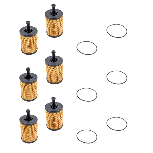 Brock Aftermarket Replacement Oil Filter With O-Ring 6 Piece Set Compatible With 2010-2015 Ferrari 458 F142