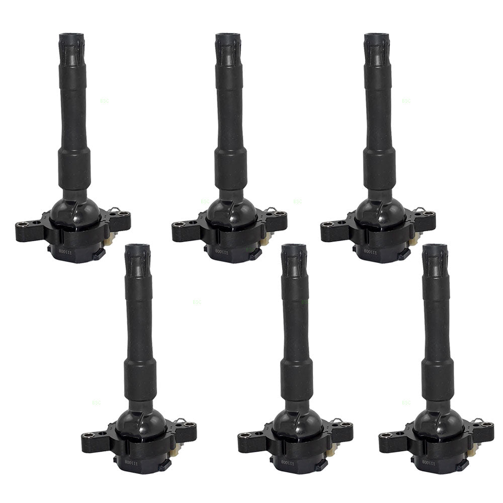 Brock Replacement 6 Piece Set Ignition Spark Plug Coils Compatible with Various Models 12137599219 12 13 7 599 219