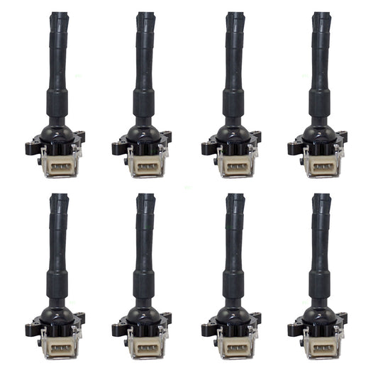 Brock Replacement 8 Piece Set of Ignition Spark Plug Coils Compatible with Various Models 12137599219 12 13 7 599 219