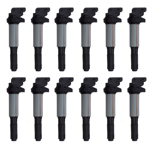 Brock Replacement 12 Piece Set of a Dozen Ignition Spark Plug Coils Compatible with 2004 2005 2006 2007 2008 2009 2010 Phantom 6.7L 12 cyl 12 13 7 551 260