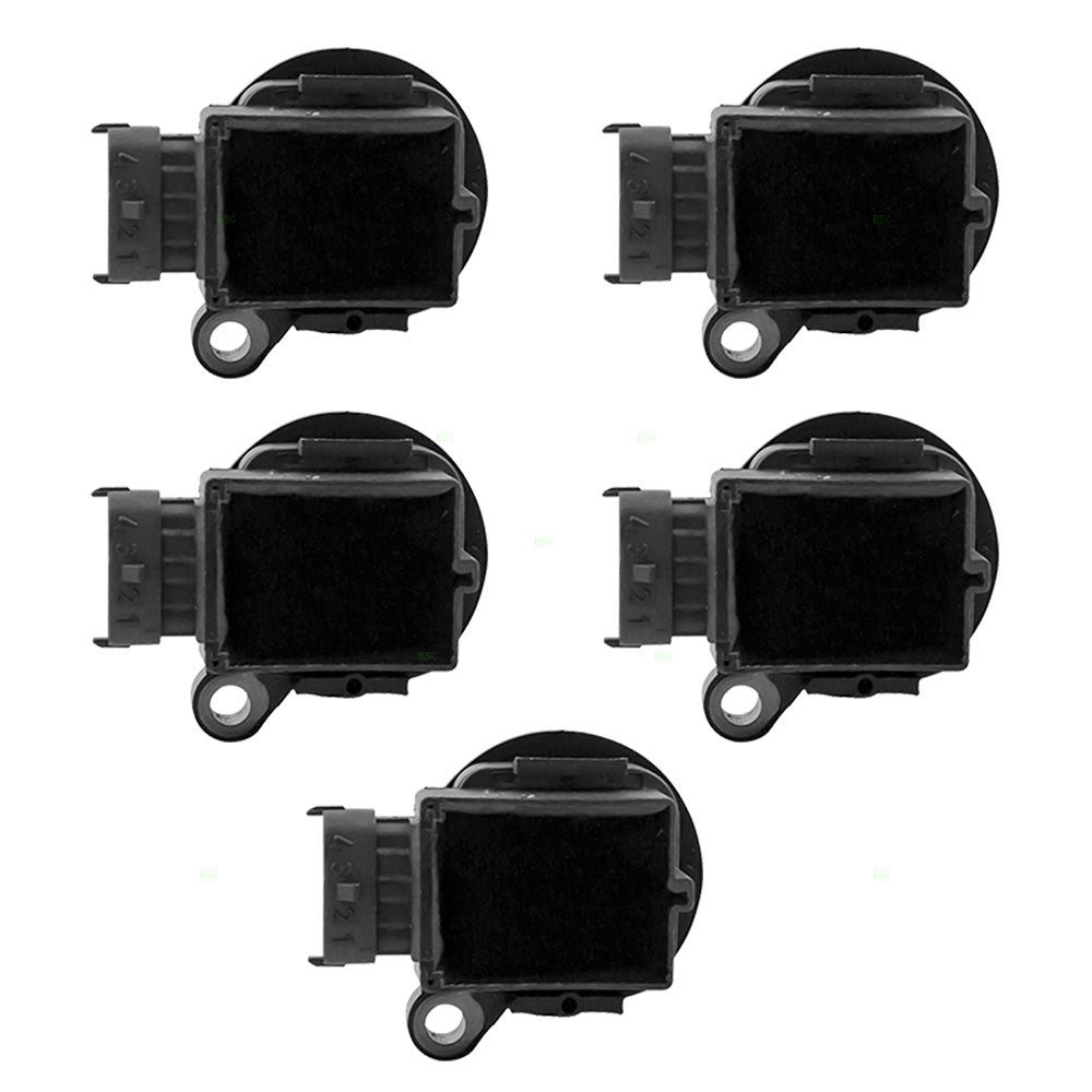 Brock Replacement 5 Piece Set of Five Ignition Spark Plug Coils Compatible with 1999 2000 2001 2002 2003 2004 2005 2006 2007 V70 5 cyl with B5254T2 engine