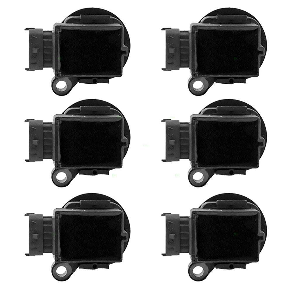 Brock Replacement 6 Piece Set of Six Ignition Spark Plug Coils Compatible with 1999 2000 2001 2002 2003 2004 2005 2006 S80 6 cyl 9125601-6 30713416-3