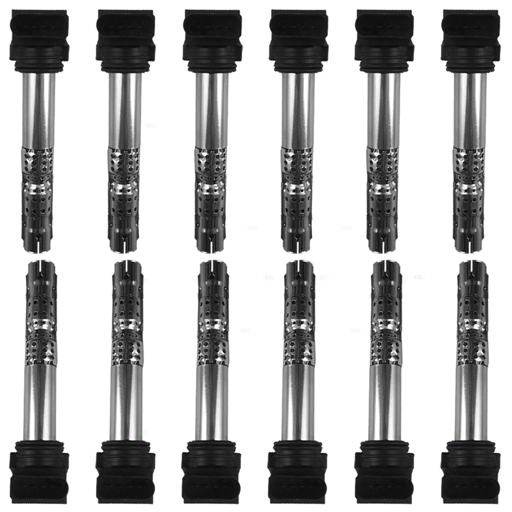 Brock Replacement 12 Pc Set Ignition Spark Plug Coils Compatible with A8 Quattro Bentayga Phaeton 12 cyl W12 07C905715A