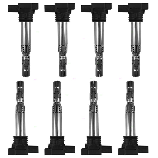 Brock Replacement 8 Piece Set Ignition Spark Plug Coils Compatible with Passat Flying Spur 4.0L 8 cyl 07C 905 115C