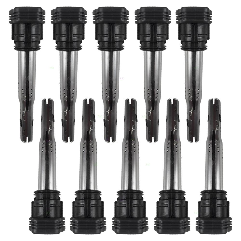 Brock Replacement 10 Piece Set Ignition Spark Plug Coil Compatible with 2012 R8 2007-2013 Gallardo 10 cyl 5C1684 178-8445