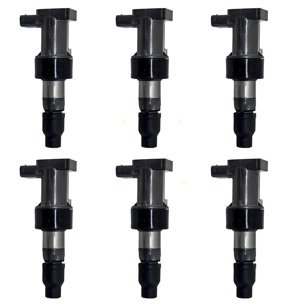 Brock Replacement 6 Piece Set of Six Ignition Spark Plug Coils Compatible with 2002 2003 2004 2005 2006 2007 2008 X-Type 6 cyl C2S42673