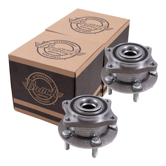 Brock Replacement Front Hub and Wheel Bearing Assembly Set Compatible with 2015-2020 Various Models
