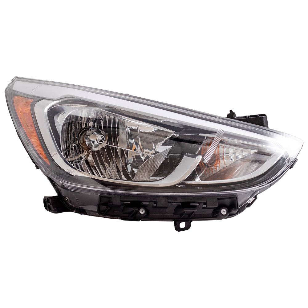 Brock Replacement Headlight Assembly Passengers Halogen Combination Lamp Compatible with 2015-2017 Accent 921021R710 92102-1R710
