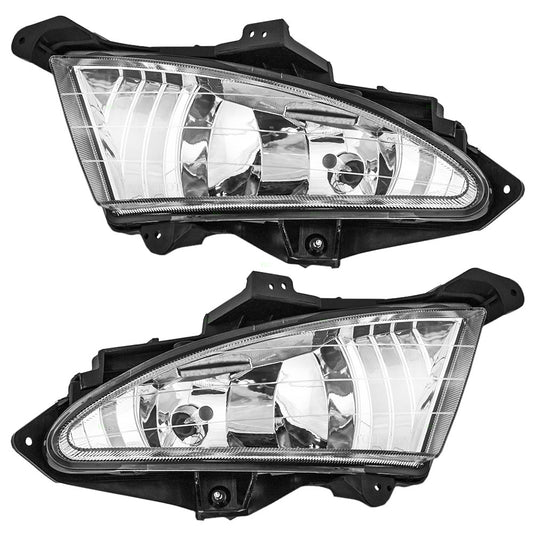 Brock Replacement Driver and Passenger Fog Lights Lamps Compatible with 2007-2010 Elantra Sedan 92201-2H000 92202-2H000